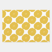 Retro Poppy Blumenmuster in Gelb und Weiß Geschenkpapier Set (Vorderseite 3)