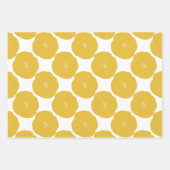 Retro Poppy Blumenmuster in Gelb und Weiß Geschenkpapier Set (Vorderseite)