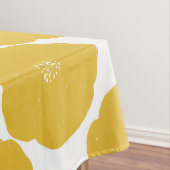 Retro Poppy Blumenmuster in Gelb und Weiß Tischdecke (Beispiel)