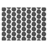 Retro Poppy Floral Art Muster in Schwarz-Weiß Tischdecke (Vorderseite (Horizontal))