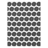 Retro Poppy Floral Art Muster in Schwarz-Weiß Tischdecke (Vorderseite)