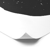 Retro Poppy Vintage Blumenkunst in Schwarzweiß Poster (Ecke)