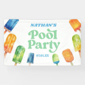 Retro Popsicle Birthday Pool Party Banner (Horizontal)