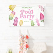 Retro Popsicle Birthday Pool Party Banner (Insitu)