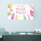 Retro Popsicle Birthday Pool Party Banner (Messeveranstaltung)