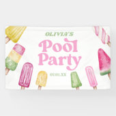 Retro Popsicle Birthday Pool Party Banner (Horizontal)
