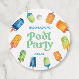 Retro Popsicle Birthday Pool Party Geschenkanhänger