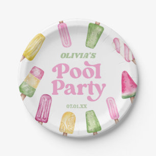 Retro Popsicle Birthday Pool Party Pappteller