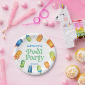 Retro Popsicle Birthday Pool Party Pappteller (Party)