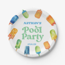 Retro Popsicle Birthday Pool Party Pappteller