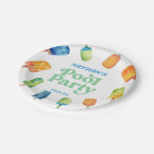 Retro Popsicle Birthday Pool Party Pappteller (Schrägansicht)