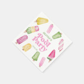 Retro Popsicle Birthday Pool Party Serviette (Ecke)