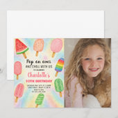 Retro Popsicle Einladung zum Geburtstag (Vorne/Hinten)