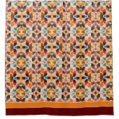 Retro Populäre Sammlung Abstrakter Quadrate Duschvorhang (Vorderseite)