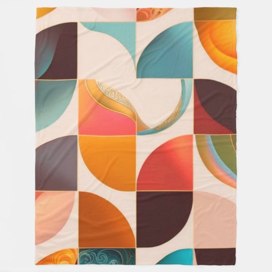 Retro Populäre Sammlung Abstrakter Quadrate Fleecedecke (Vorderseite)