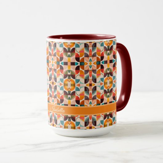 Retro Populäre Sammlung Abstrakter Quadrate Tasse (VorderseiteRechts)