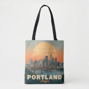 Retro Portland Oregon Skyline Vintage Reise Tasche