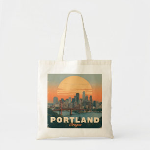 Retro Portland Oregon Skyline Vintage Reise Tragetasche