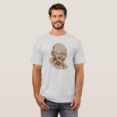 Retro Porträt-Schablone gandhi Indiens T-Shirt (Vorne ganz)