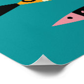 Retro Portugal Sardines Fish Vintage Travel Poster (Ecke)