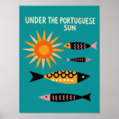 Retro Portugal Sardines Fish Vintage Travel Poster (Vorne)