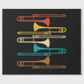 Retro Posaune - Jazz Geschenkpapier (Flach)