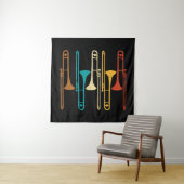 Retro Posaune - Jazz Wandteppich (Beispiel (Horizontal))