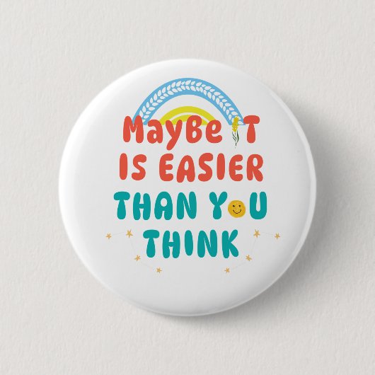 Retro Positiv Zitat Button (Vorderseite)