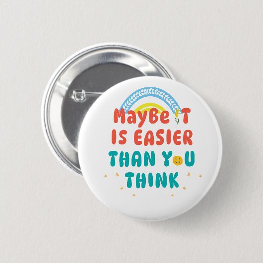 Retro Positiv Zitat Button (Vorne & Hinten)