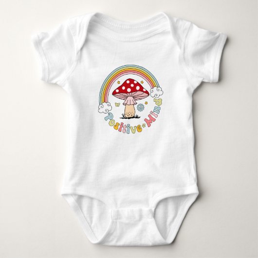 Retro Positive Mushroom Boho Hippie Baby Strampler (Vorderseite)