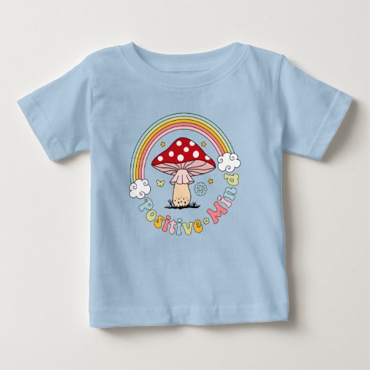 Retro Positive Mushroom Boho Hippie Baby T-shirt (Vorderseite)