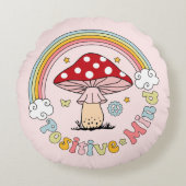 Retro Positive Mushroom Boho Hippie Throw Kissen (Vorderseite)