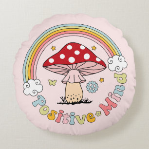 Retro Positive Mushroom Boho Hippie Throw Kissen