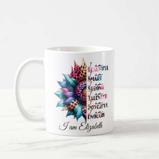 Retro Positivity "I beautiful, Smart, Strong" Kaffeetasse (Links)