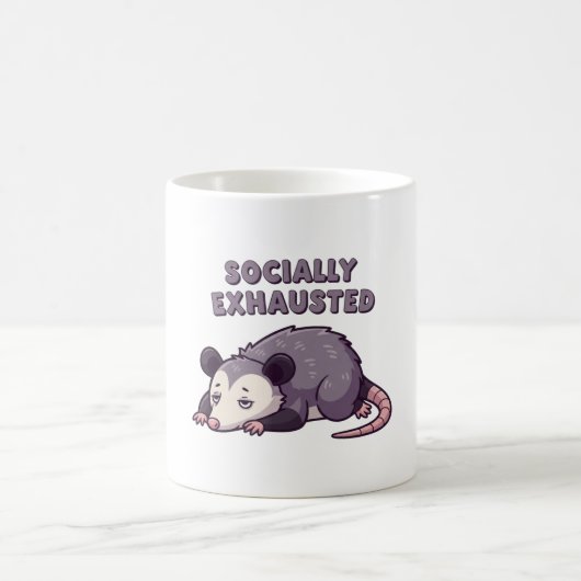 Retro Possum Alone Time White Mug Kaffeetasse (Mittel)