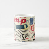Retro post Briefmarke, Vintage Sammlung. Kaffeetasse (Mittel)