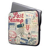 Retro post Briefmarke, Vintage Sammlung. Laptopschutzhülle (Vorderseite Links)