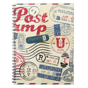 Retro post Briefmarke, Vintage Sammlung. Notizblock