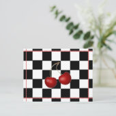 Retro Postcard ~ Cherry Summertime Postkarte (Stehend Vorderseite)