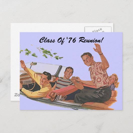 Retro Postcard Class Wiedersehen Friends Classmate Postkarte (Vorne/Hinten)