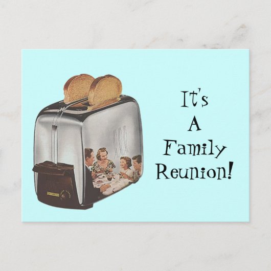 Retro Postcard Family Wiedersehen Reflection Toast Postkarte (Vorderseite)