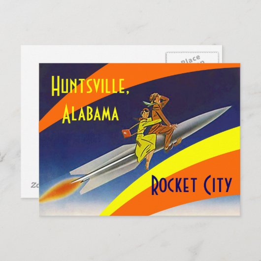 Retro Postcard Huntsville Alabama Rocket City AL Postkarte (Vorne/Hinten)