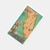 Retro Postcard of Florida Guest towels Serviette (Ecke)