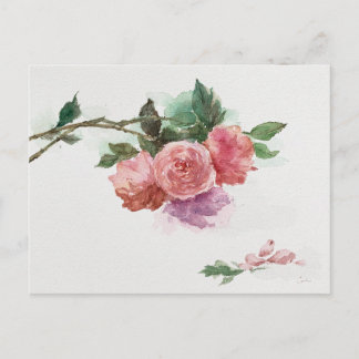 Retro Postcard Rose Blume Artwork Karte