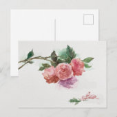 Retro Postcard Rose Blume Artwork Karte (Vorne/Hinten)