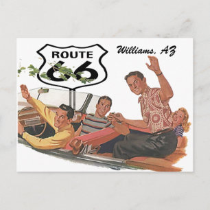 Retro Postcard Route 66 Stopover Promo Road Trip Postkarte