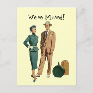 Retro Postcard Vintage Ankündigung Wir sind umgezo