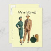 Retro Postcard Vintage Ankündigung Wir sind umgezo (Vorne/Hinten)
