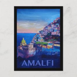Retro Poster Amalfi Küste italy Postkarte