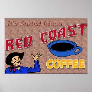 Retro-Poster der Red Coffee Coffee Poster